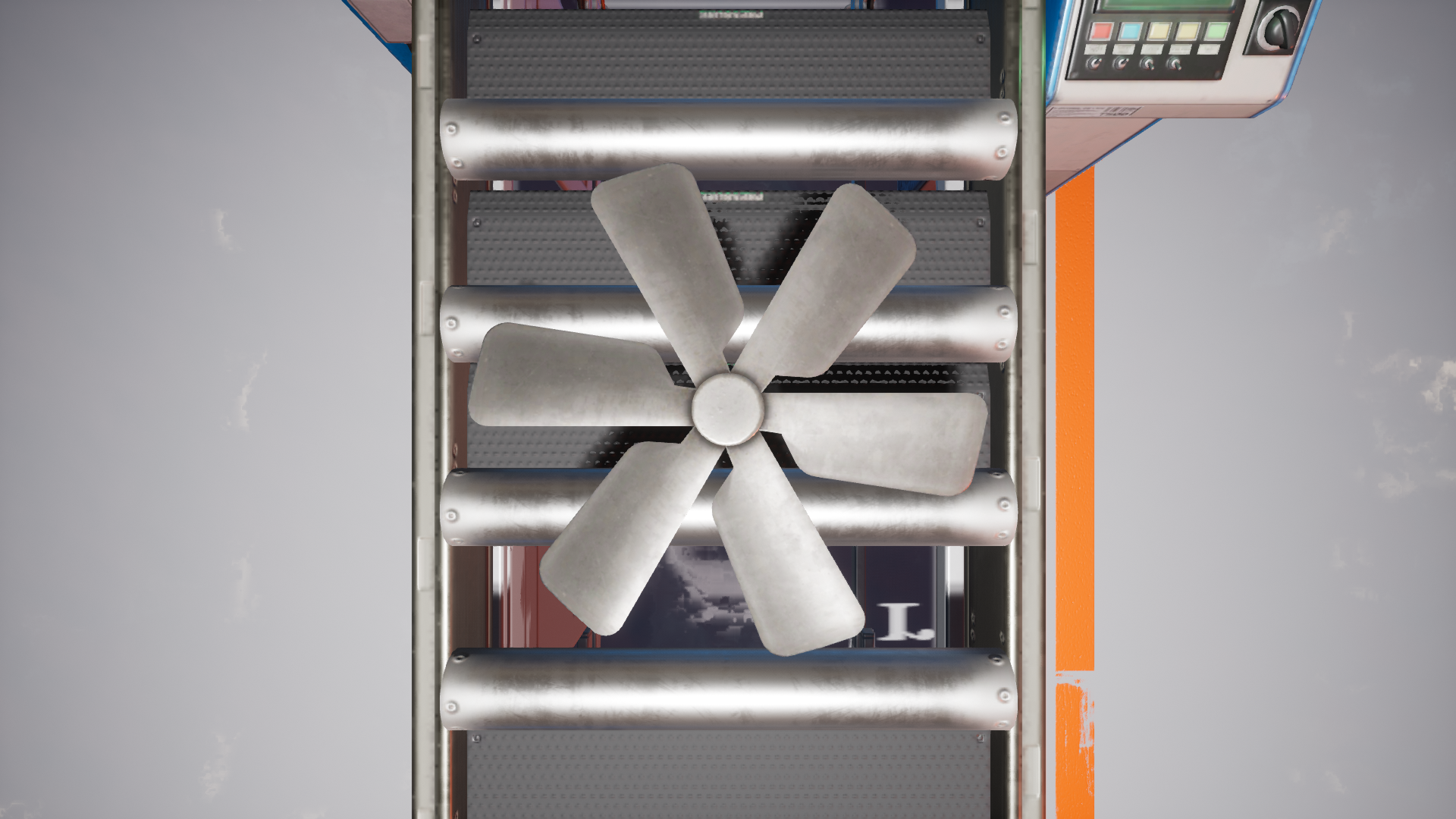 Photorealistic simulated RGB render of a manufacturing component